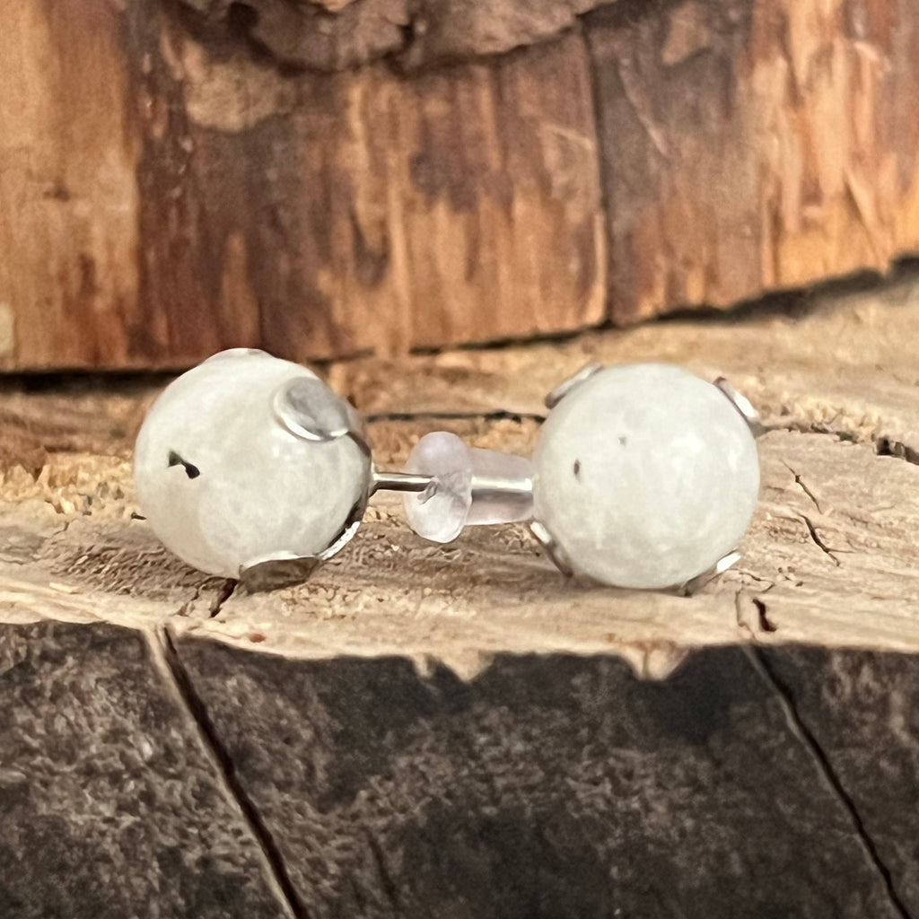 Cercei stud piatra lunii sfere 9 mm, pietre semipretioase - druzy.ro 2 