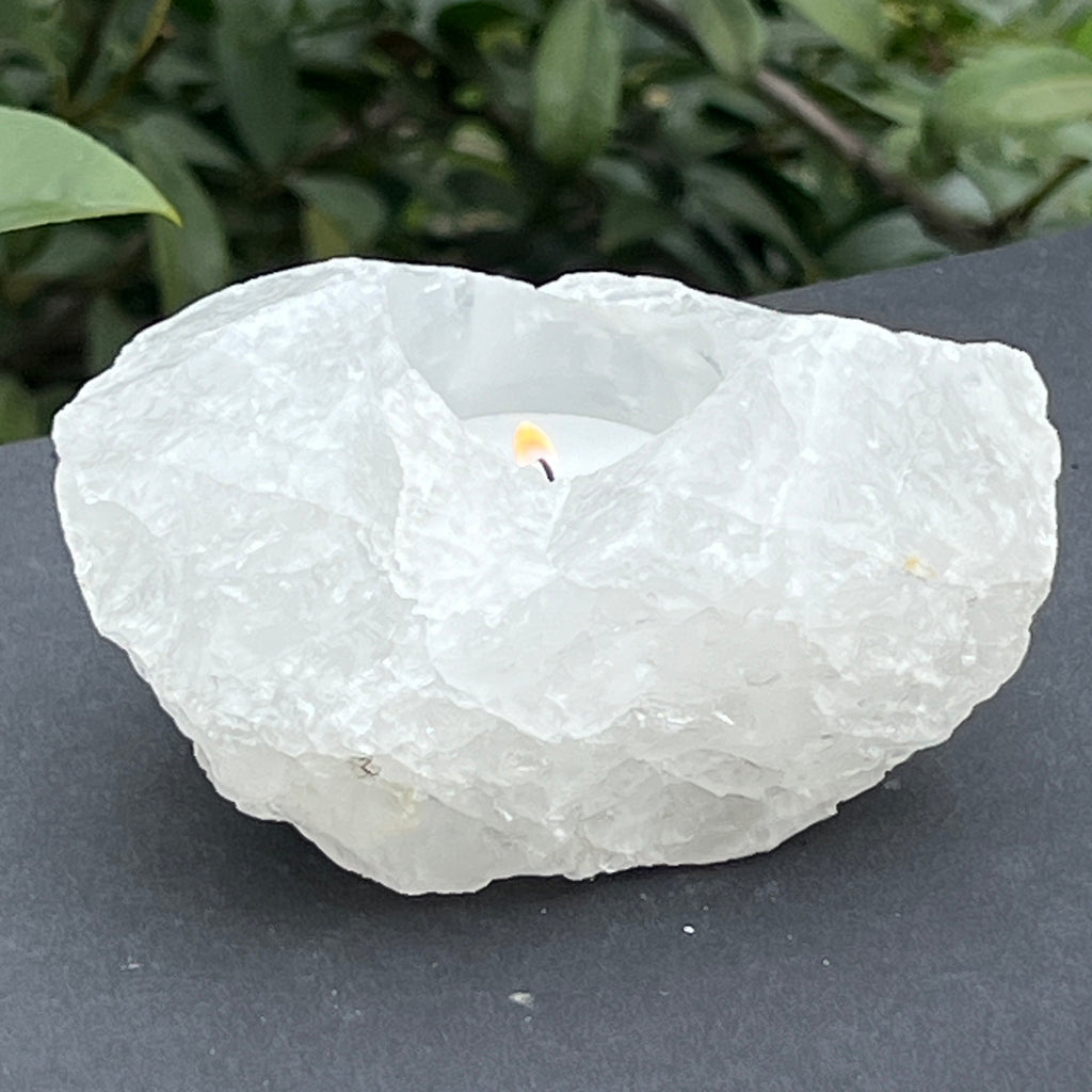 Suport lumanare din cuart de stanca model 2 marimea L, pietre semipretioase - druzy.ro 5 
