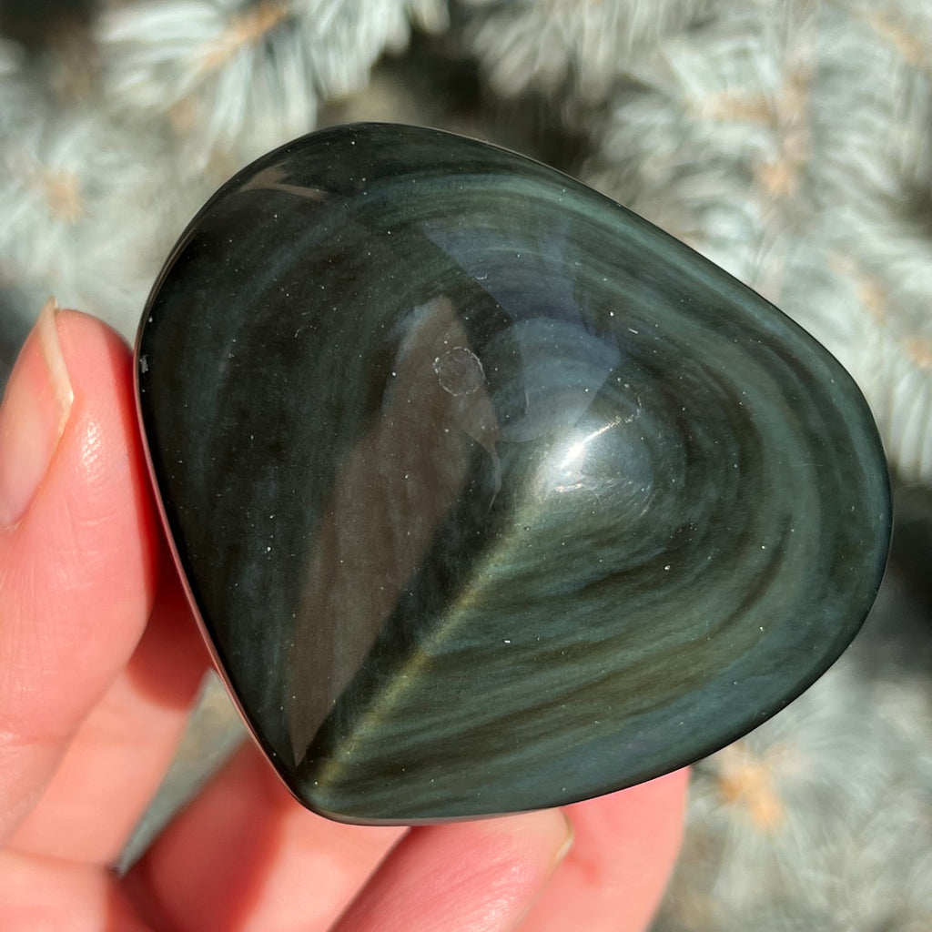 Obsidian curcubeu inima model 3, druzy.ro, cristale 9