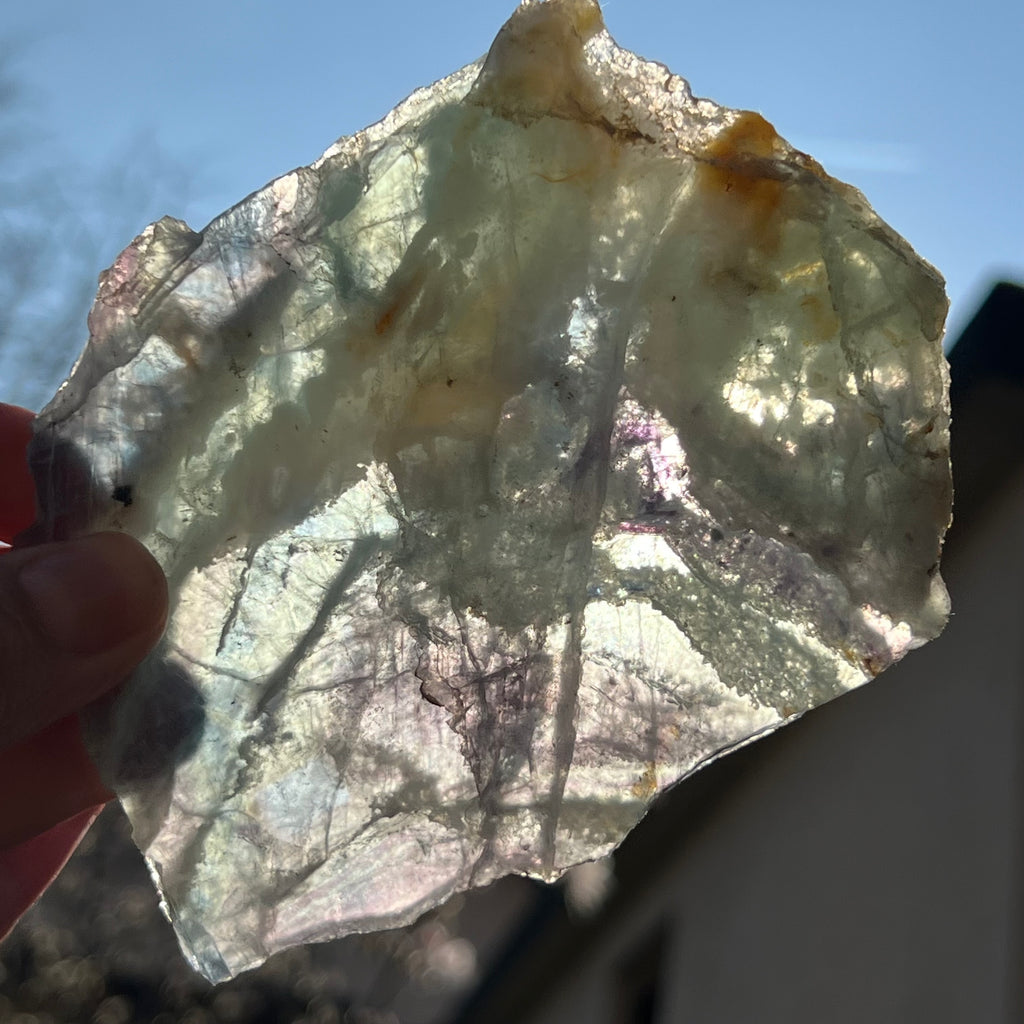 Felie fluorit curcubeu model 1, druzy.ro, cristale 4