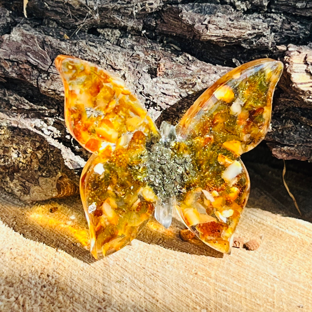 Brosa Butterfly chihlimbar Essence, druzy.ro, pietre semipretioase 1