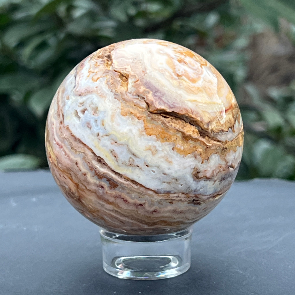 Sfera agat Crazy Lace model 2, pietre semipretioase - druzy.ro 12 