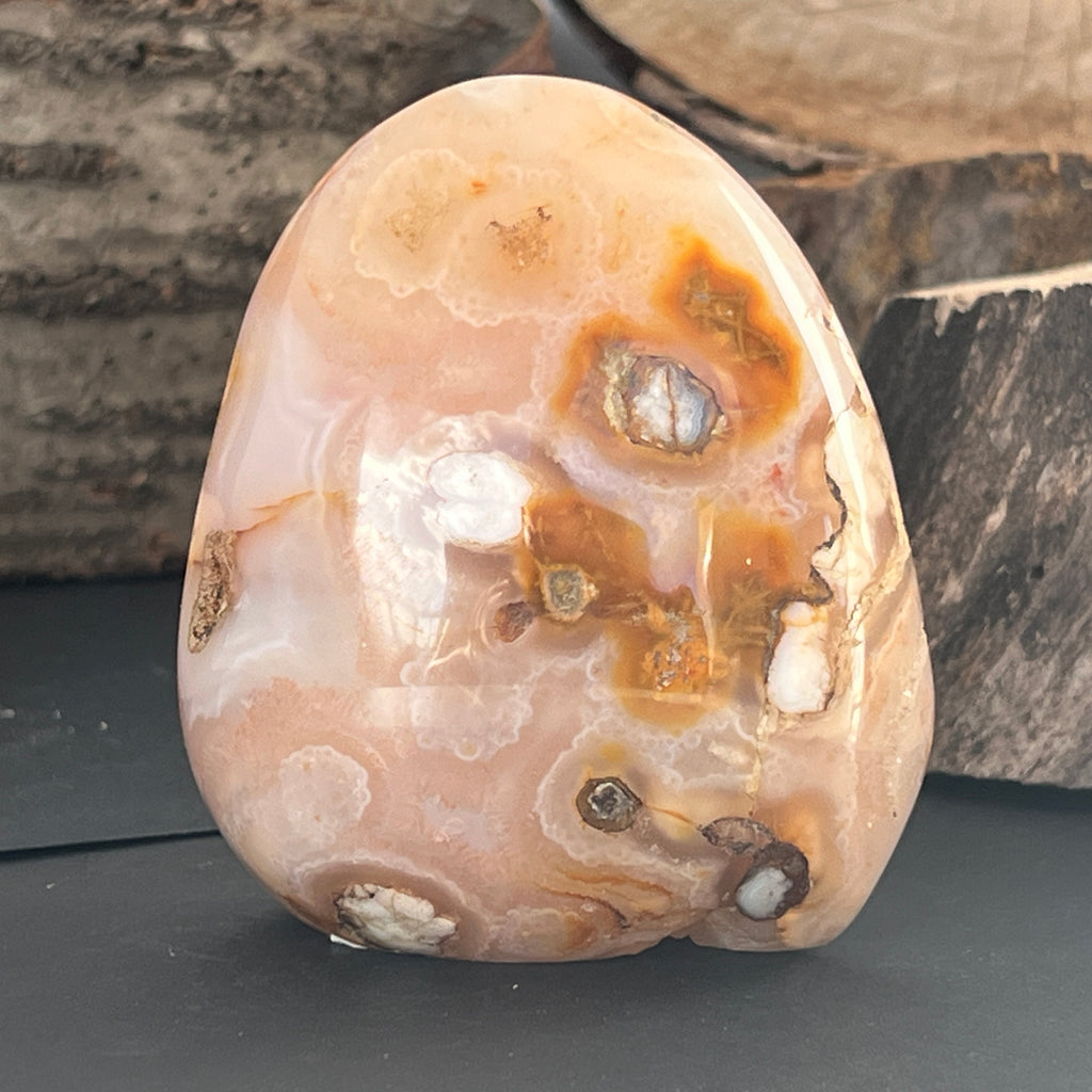Agat coral floare din Madagascar model 17, pietre semipretioase - druzy.ro 4 