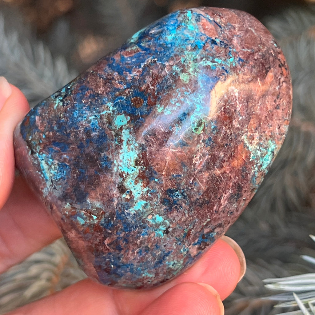 Forma libera/palmstone Shattuckite m1, pietre semipretioase - druzy.ro 4 
