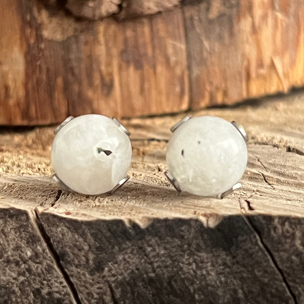 Cercei stud piatra lunii sfere 9 mm, pietre semipretioase - druzy.ro 3 