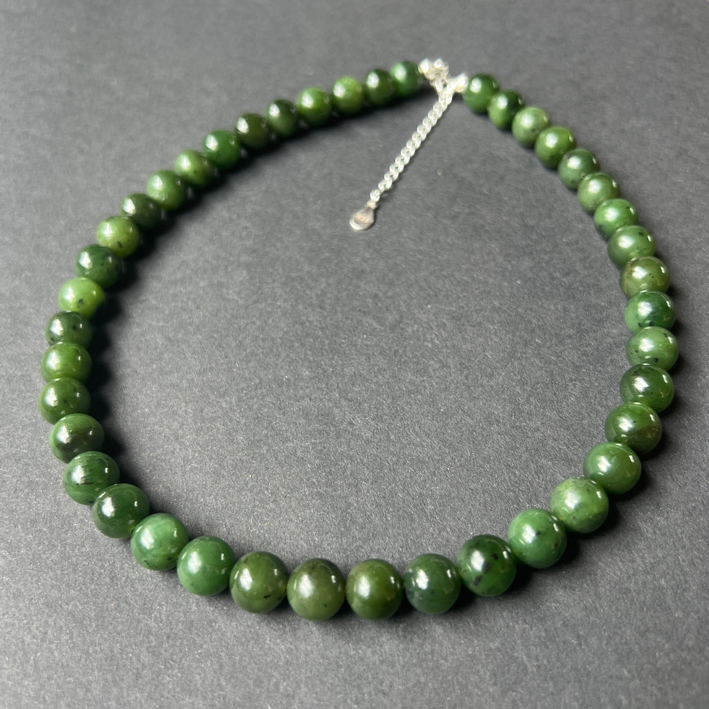 Colier jad verde nefrit Bloom #33, pietre semipretioase - druzy.ro 1 