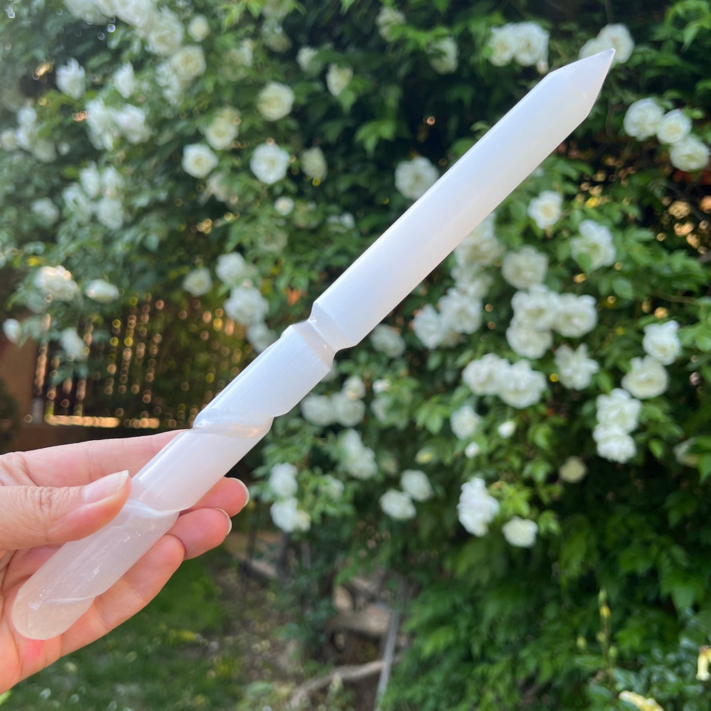 Bagheta selenit rod 30 cm, pietre semipretioase - druzy.ro 2 