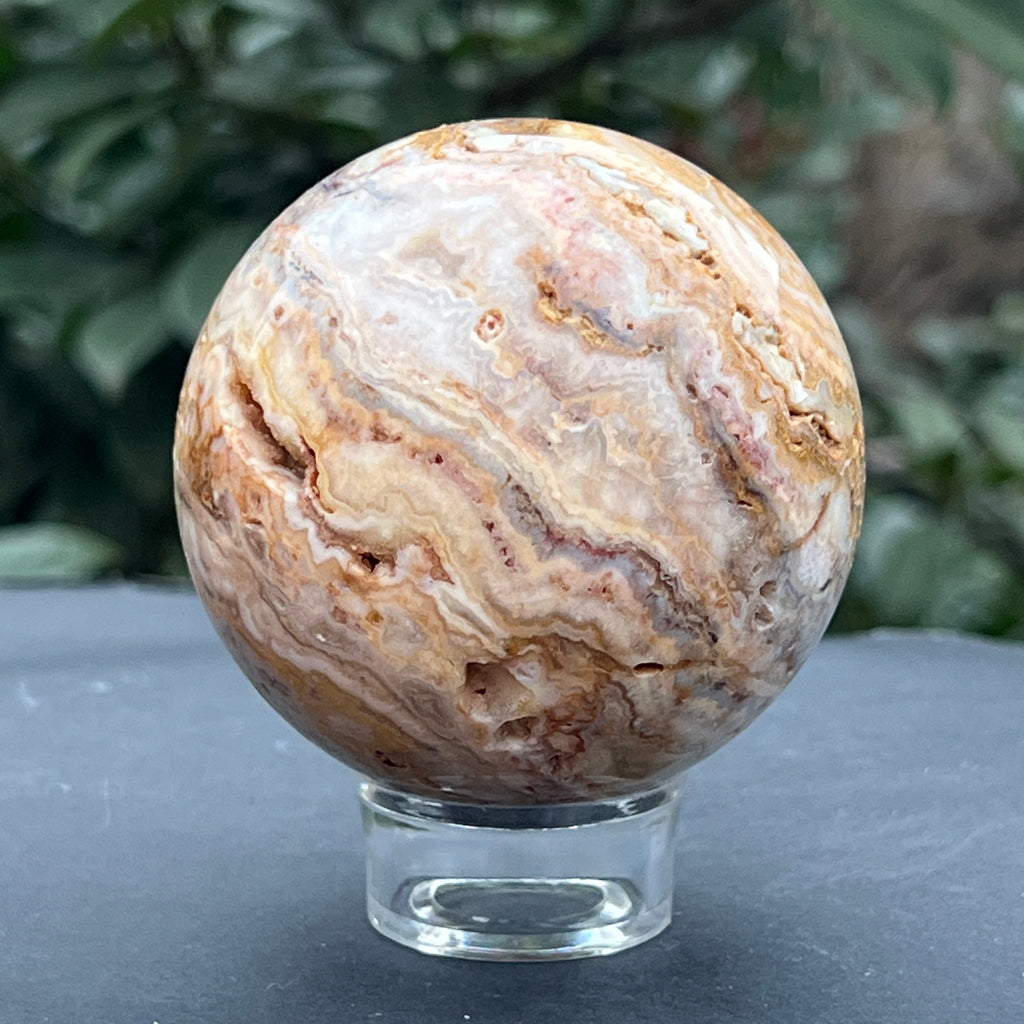 Sfera agat Crazy Lace model 2, pietre semipretioase - druzy.ro 7 