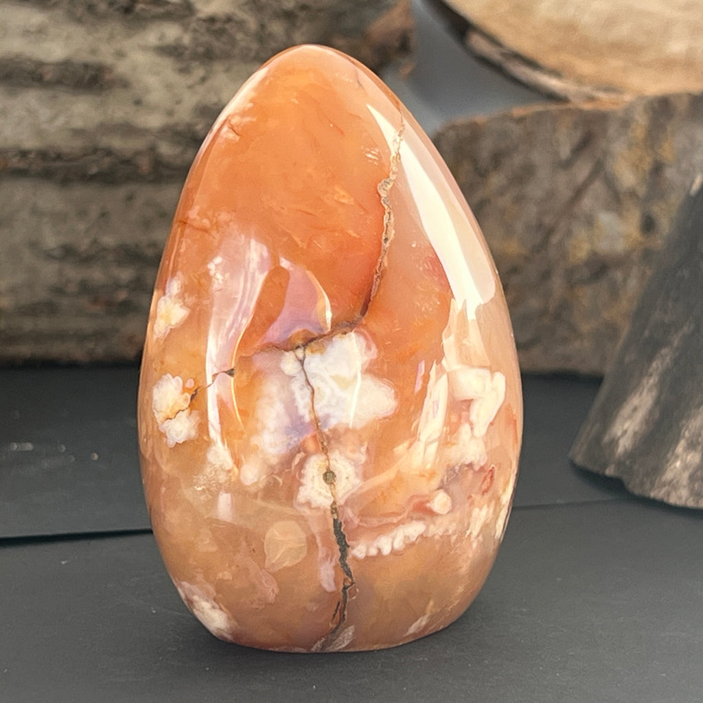 Agat coral floare din Madagascar model 14, pietre semipretioase - druzy.ro 5 