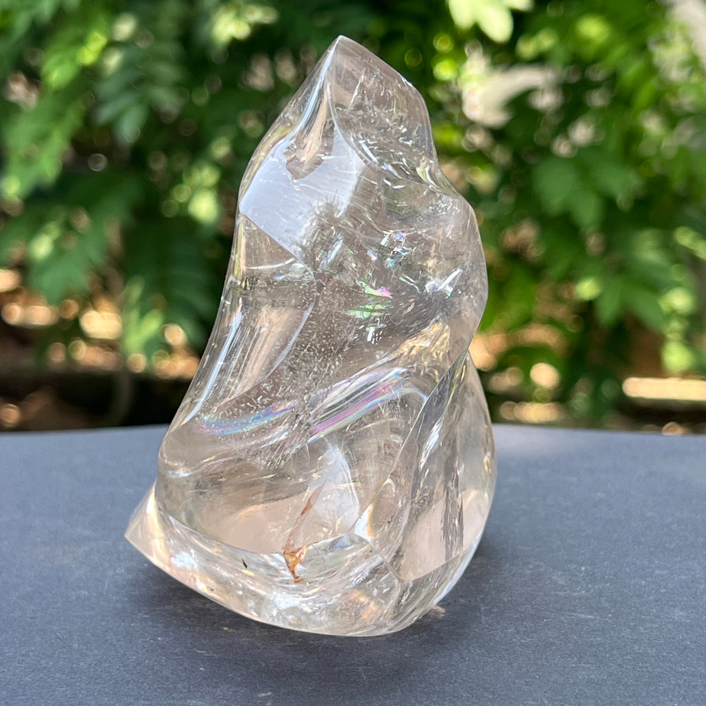 Sculptura din cuart de stanca/cristal incolor forma flacara m1, pietre semipretioase - druzy.ro 10 