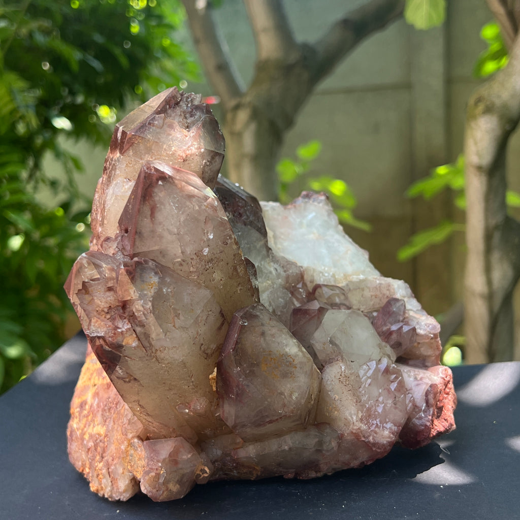 Cluster cuart rosu hematoid | Model XL1, pietre semipretioase - druzy.ro 3 