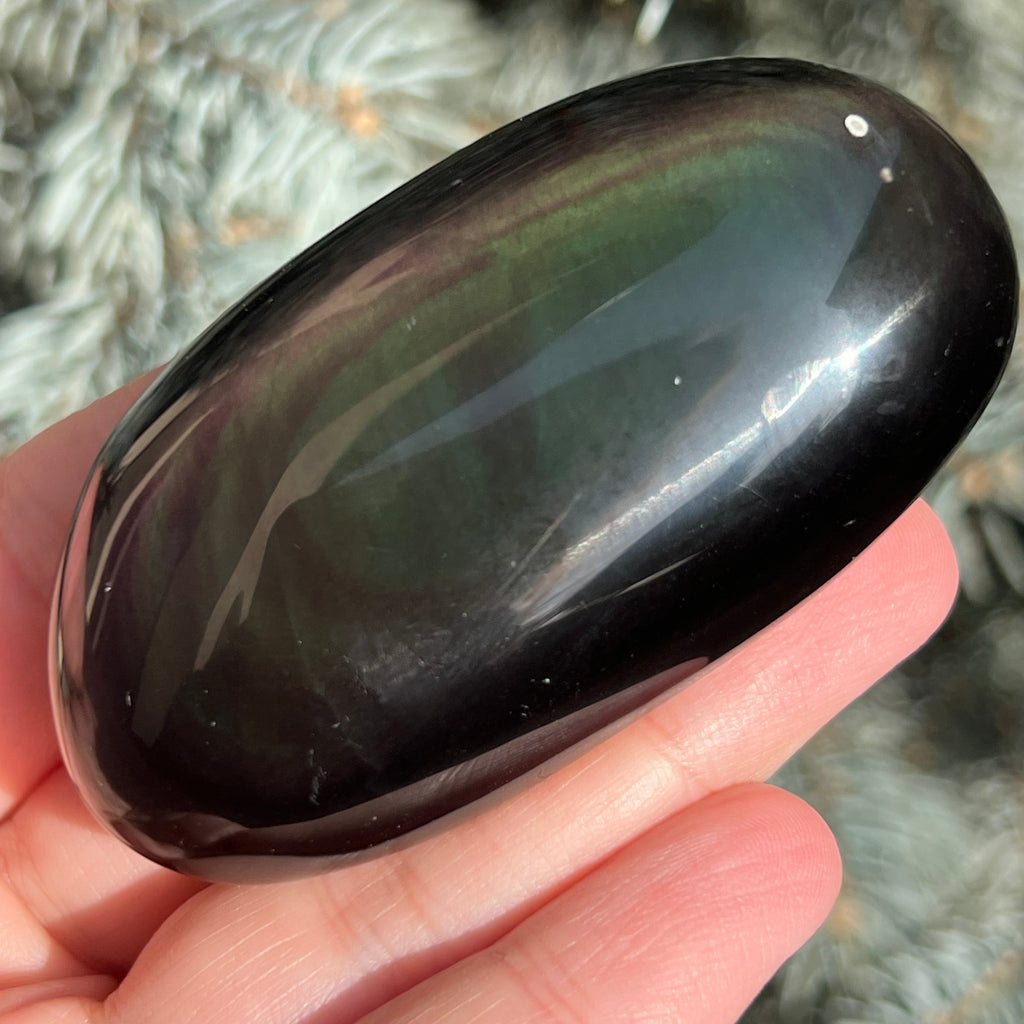 Obsidian curcubeu palmstone model 4, druzy.ro, cristale 2
