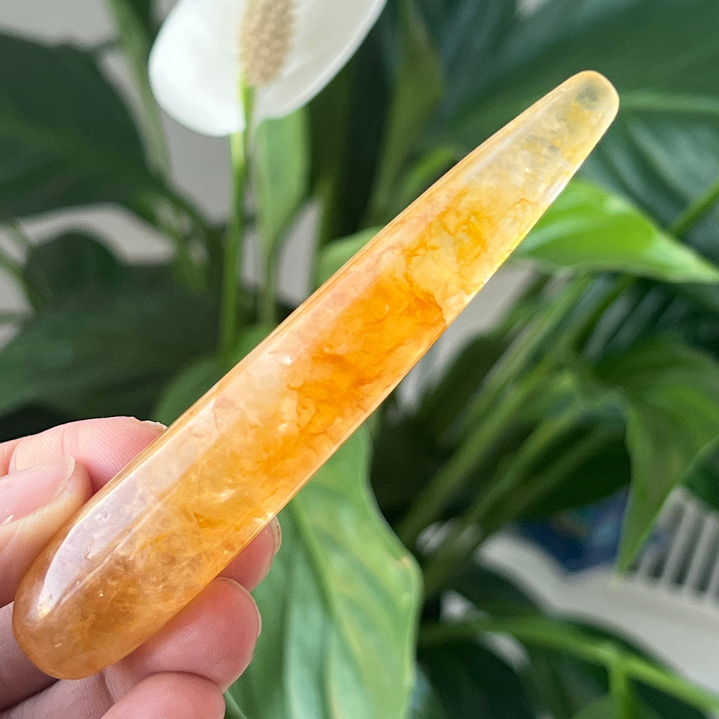 Bagheta golden healer, cuart lamaie model 16, pietre semipretioase - druzy.ro 1 
