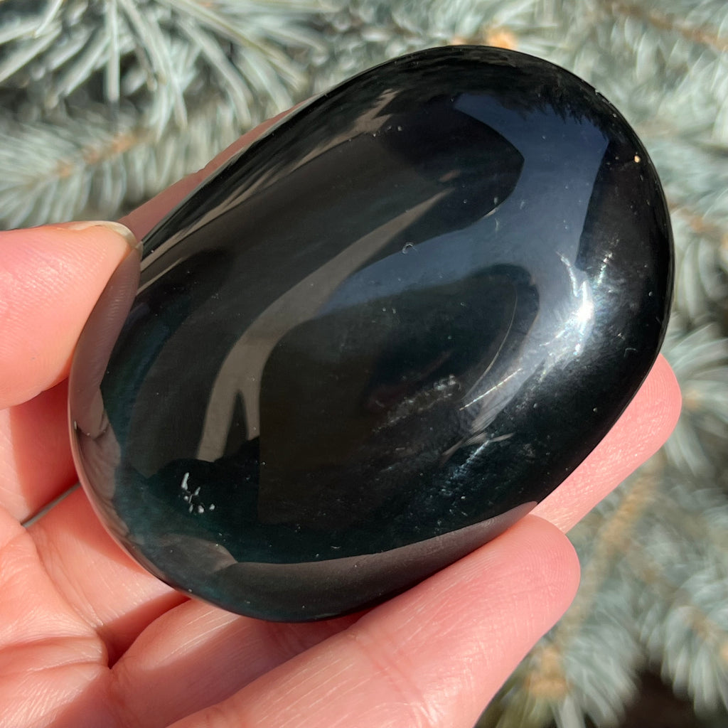 Obsidian curcubeu palmstone model 6, druzy.ro, cristale 5