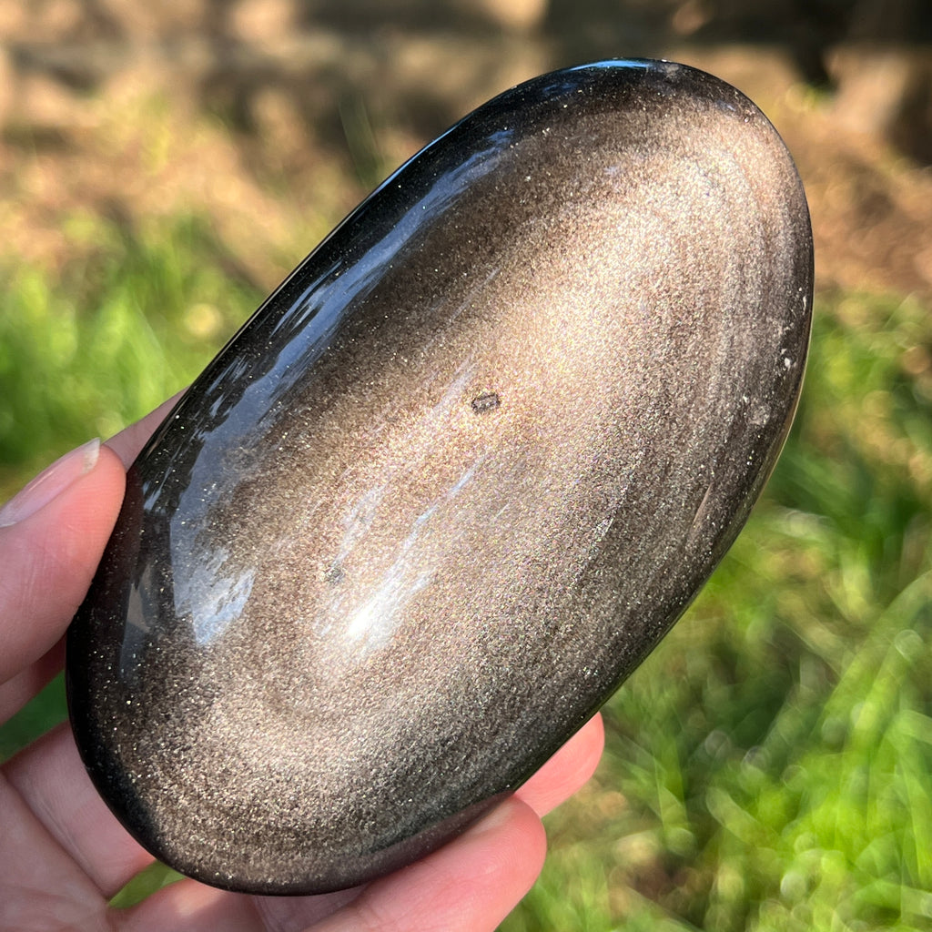 Obsidian argintiu palmstone model 16, pietre semipretioase - druzy.ro 1 