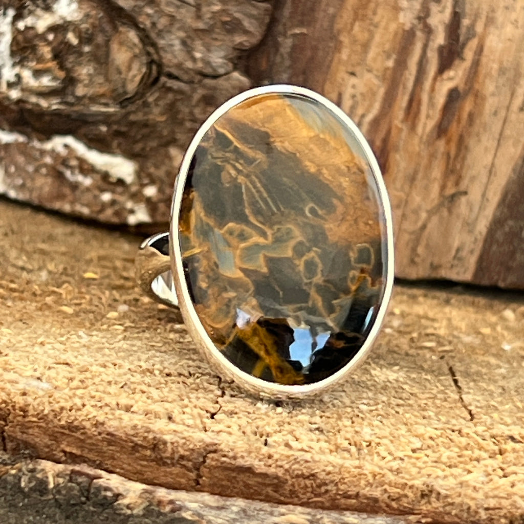 Inel ajustabil pietersit din argint, piatra furtunii model 1, pietre semipretioase - druzy.ro 1 