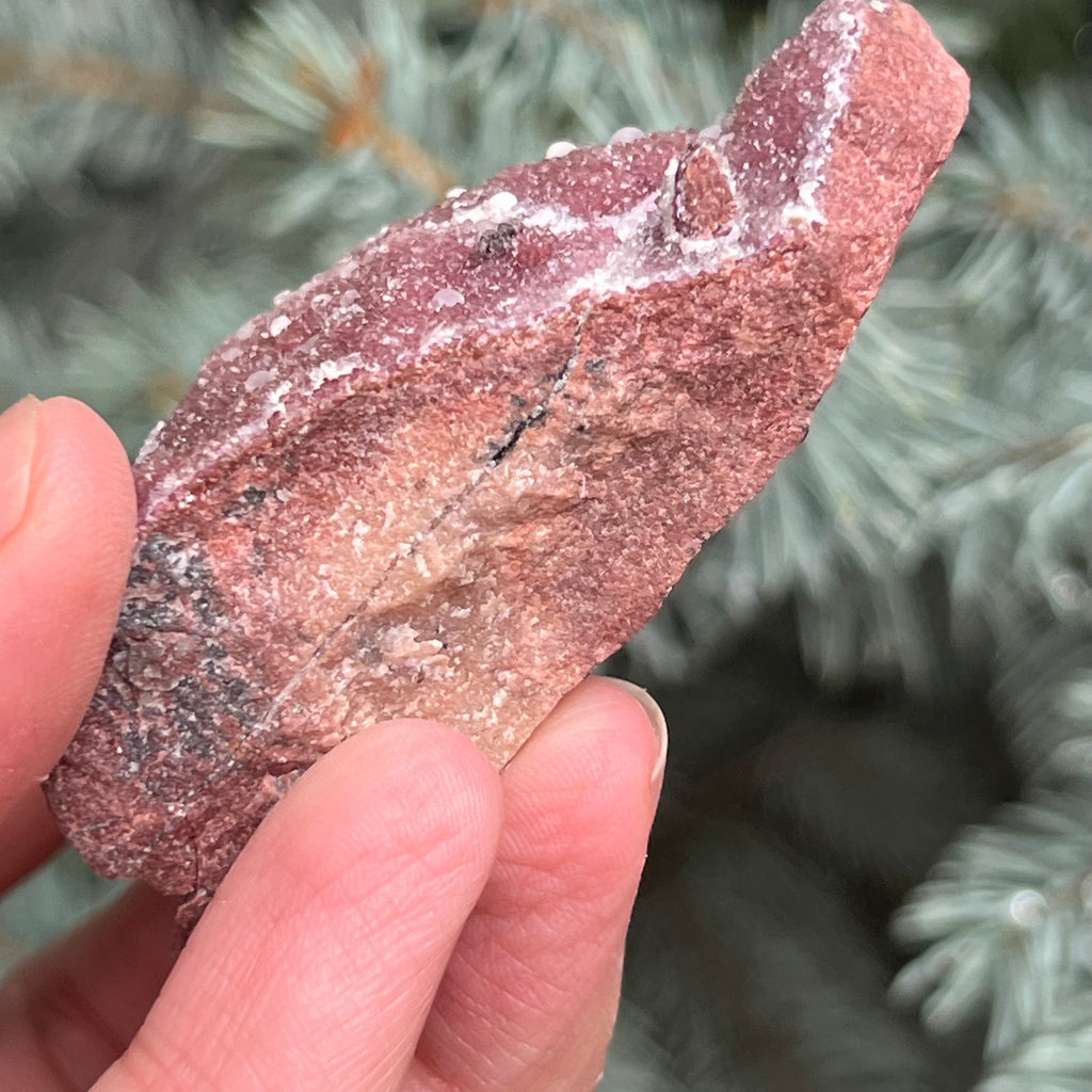 Dolomit roz Salrose insertii malachit piatra bruta m25, druzy.ro, cristale 3