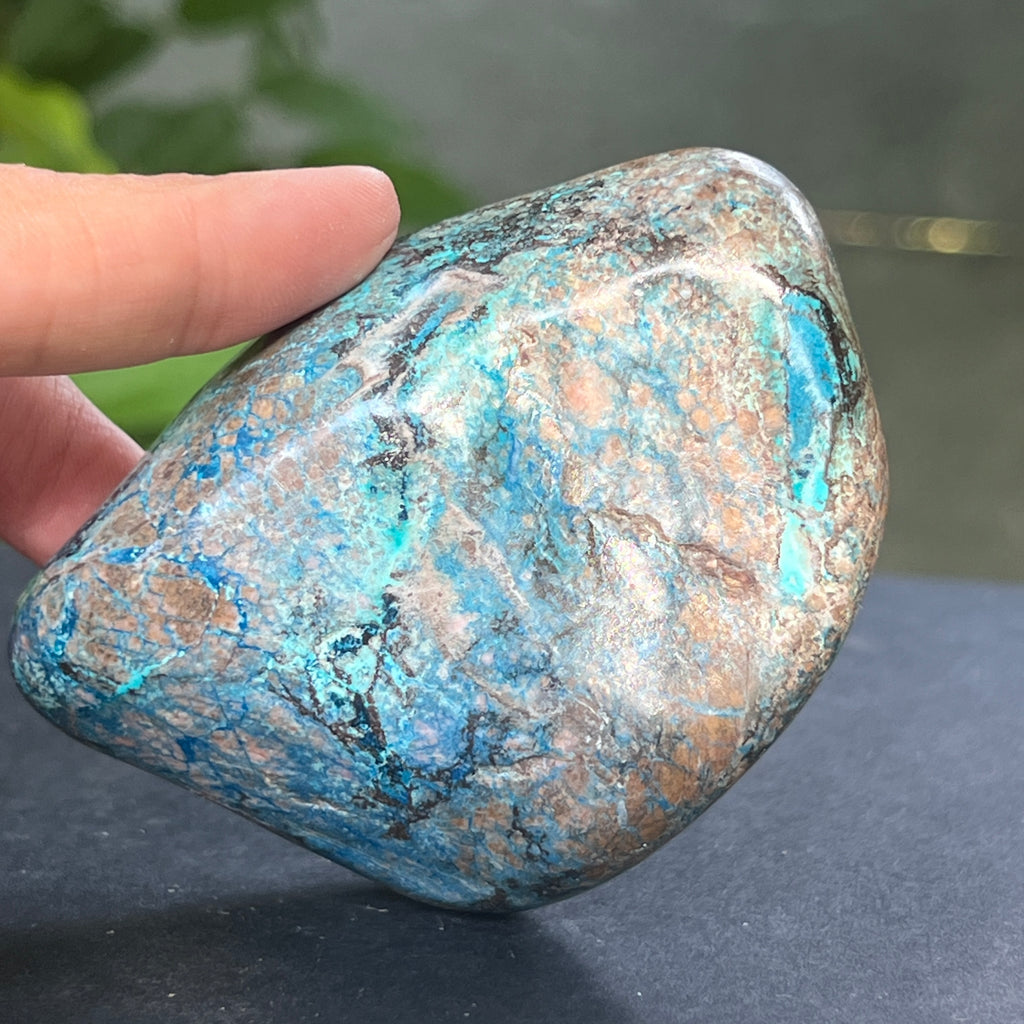 Shattuckite forma libera/palmstone m15, pietre semipretioase - druzy.ro 5 