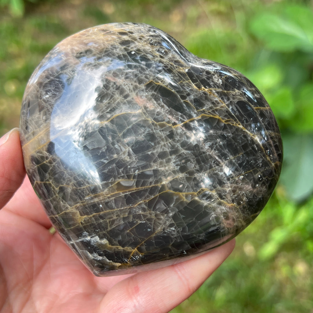 Inima piatra lunii somon gri | Model 3, pietre semipretioase - druzy.ro 3 