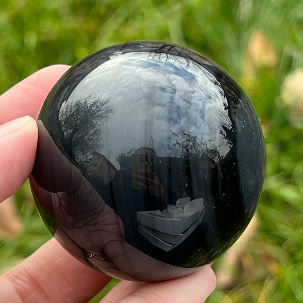 Sfera obsidian model 3, pietre semipretioase - druzy.ro 1 