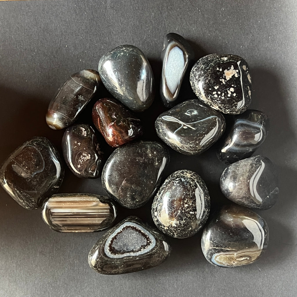 Piatra rulata agat negru dungat m2, pietre semipretioase - druzy.ro 3 
