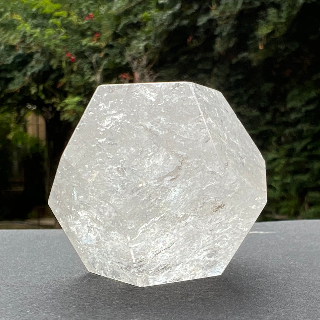 Dodecaedru cuart incolor/cristal de stanca curcubeu 4 cm m3, druzy.ro, cristale 2