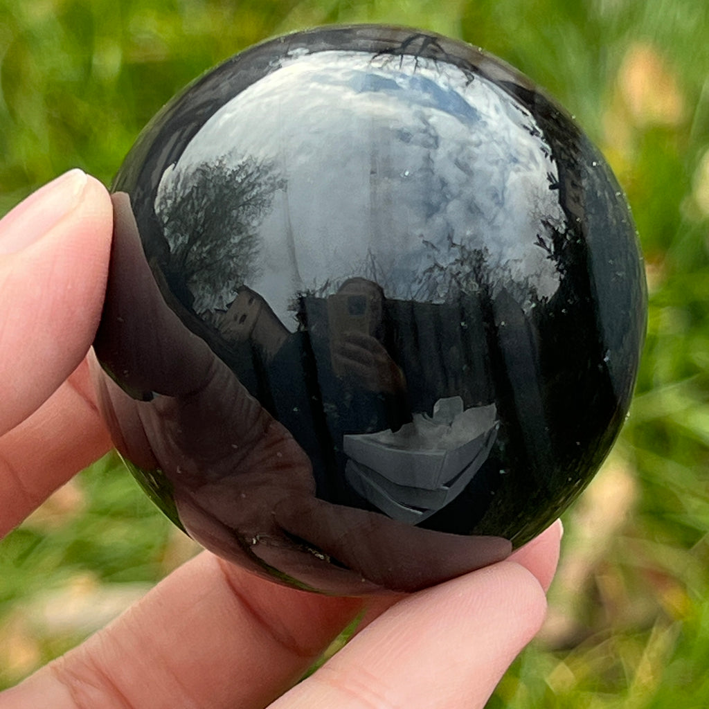 Sfera obsidian model 3, pietre semipretioase - druzy.ro 2 