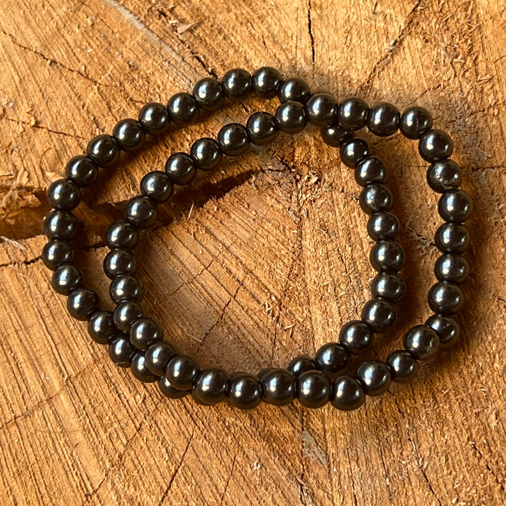 Bratara shungit 6 mm, pietre semipretioase - druzy.ro 2 