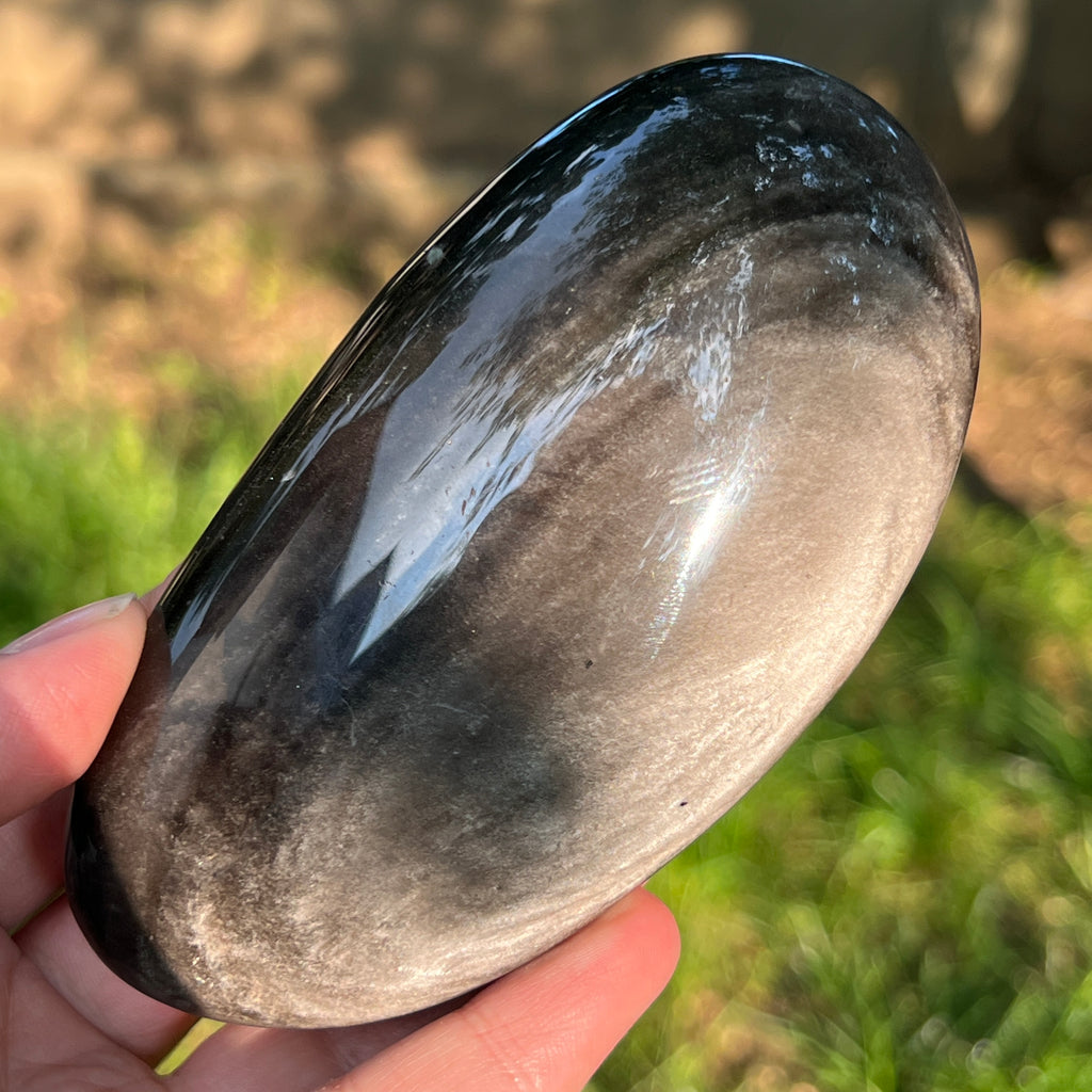 Obsidian argintiu palmstone model 13, pietre semipretioase - druzy.ro 7 