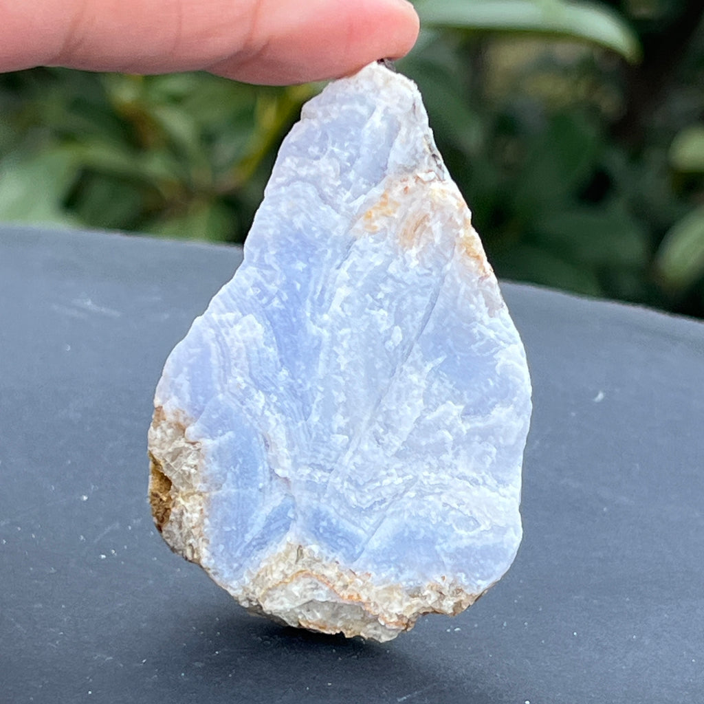 Calcedonie albastra /blue lace/ agat albastru piatra bruta m14, pietre semipretioase - druzy.ro 5 