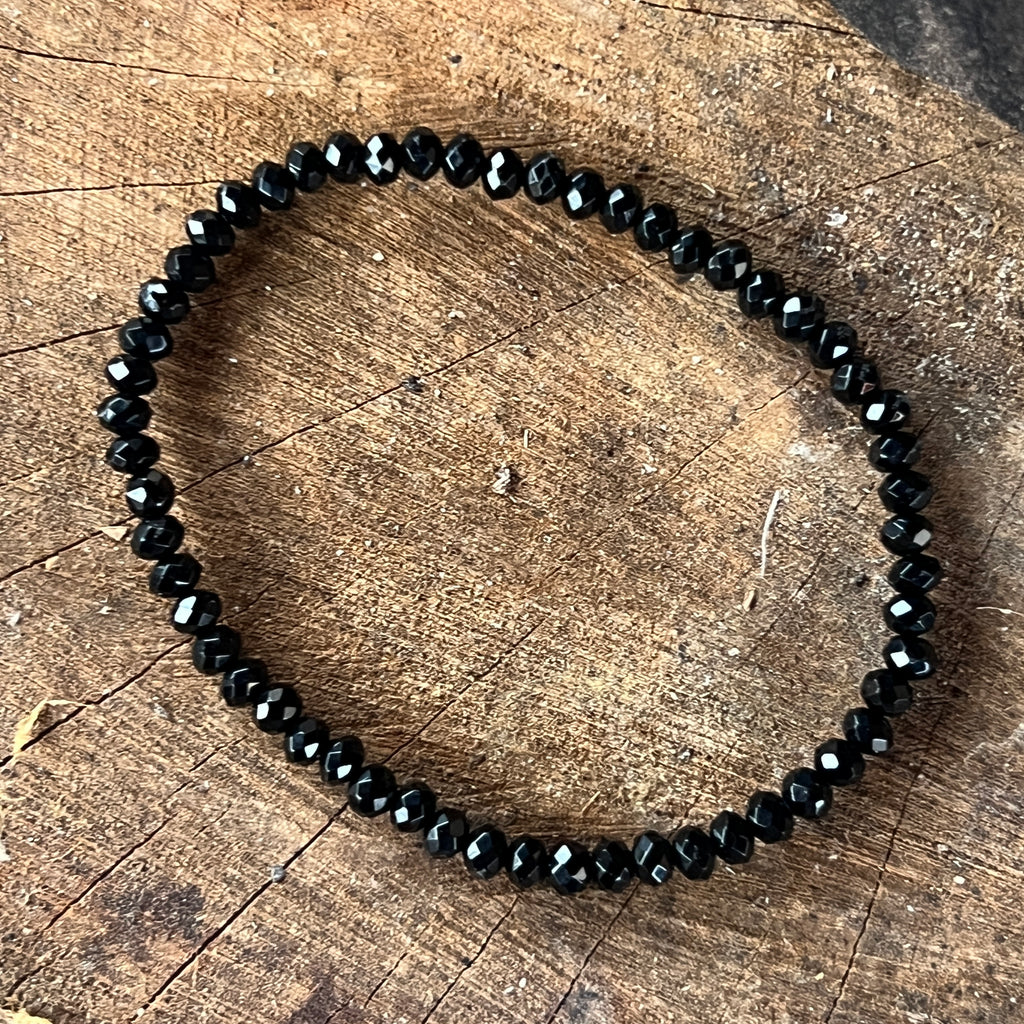 Bratara fatetata agat negru 4 mm, pietre semipretioase - druzy.ro 2 