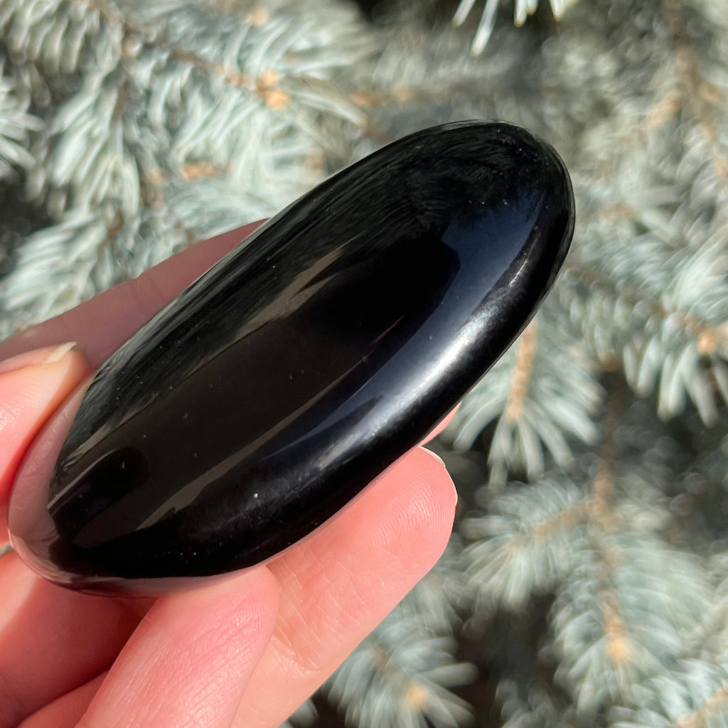 Obsidian curcubeu palmstone model 4, druzy.ro, cristale 5