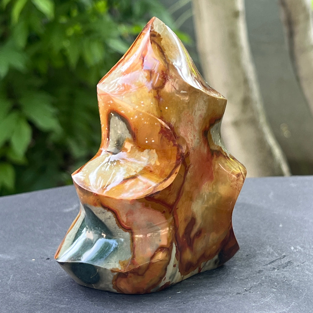 Sculptura jasp policrom forma flacara | Model 4, pietre semipretioase - druzy.ro 2 