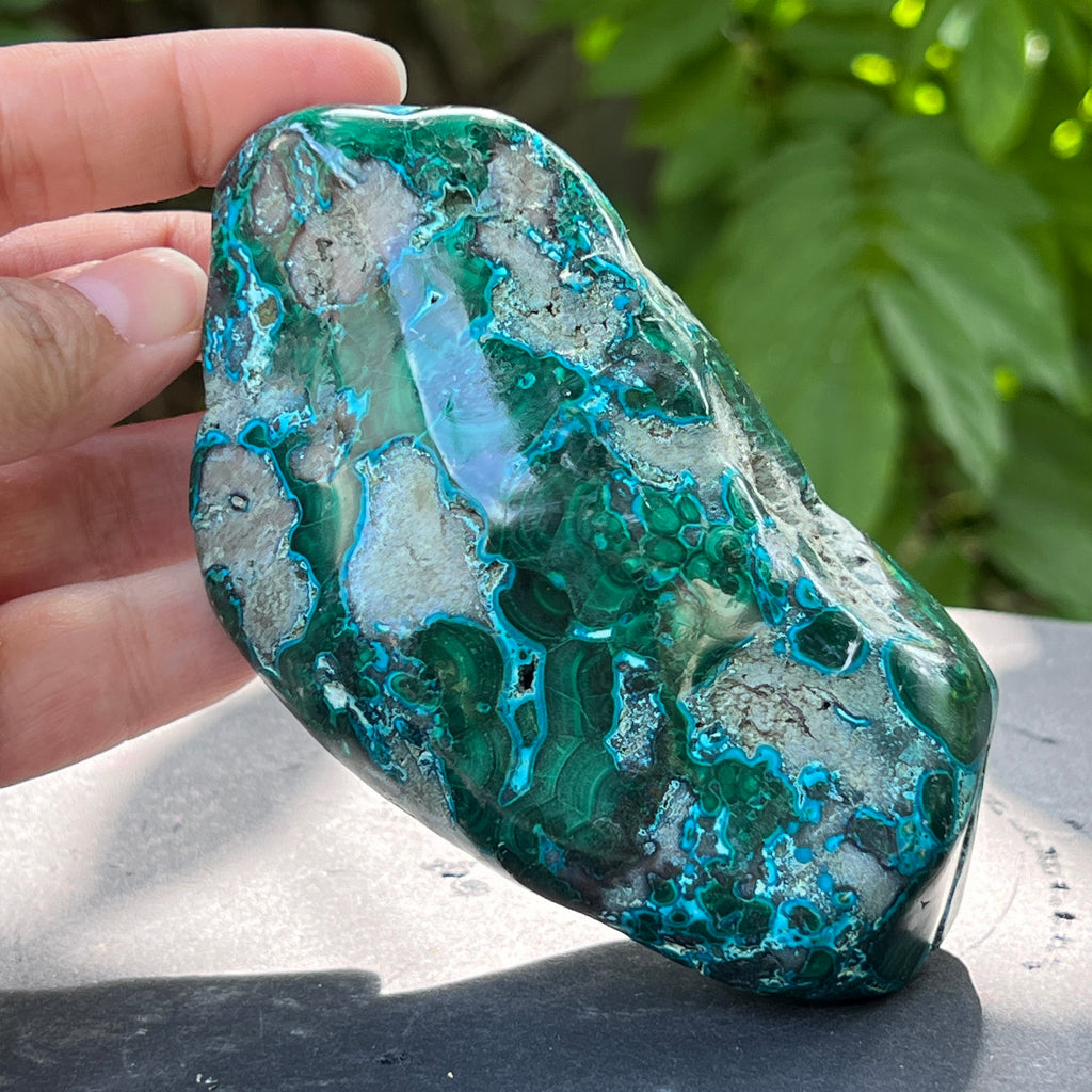 Malacola malachit cu crisocola piatra polisata | Model 3, pietre semipretioase - druzy.ro 6 