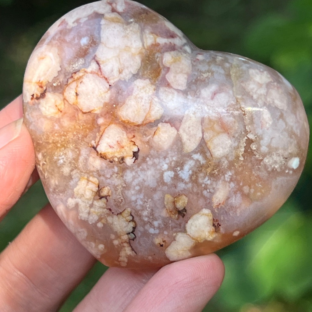 Inima agat coral floare gri m2, pietre semipretioase - druzy.ro 3 