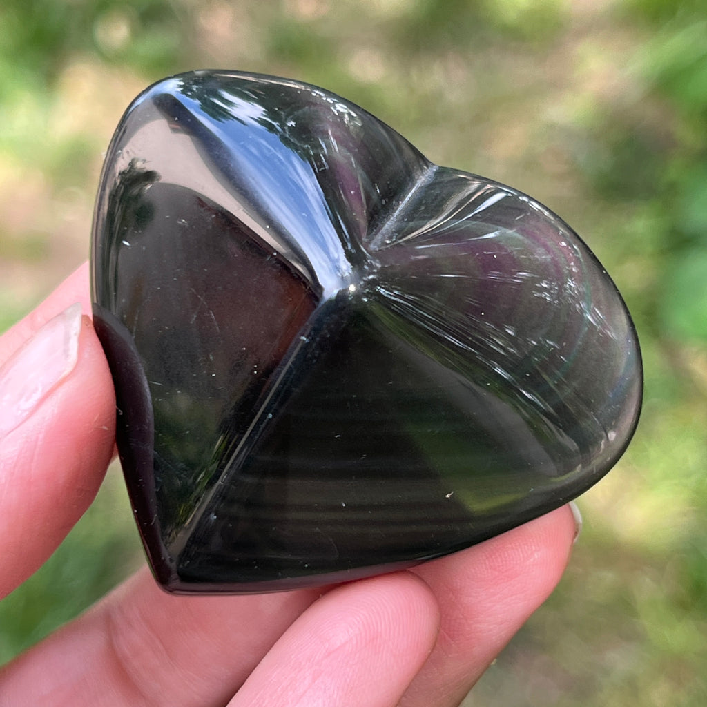 Obsidian curcubeu inima model 10, pietre semipretioase - druzy.ro 4 