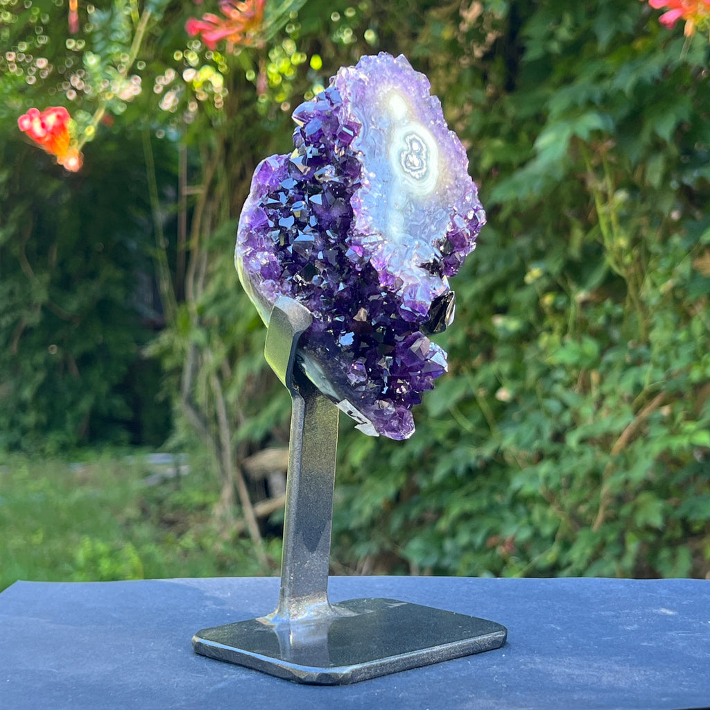 Ametist Uruguay AAA pe stand calitate +AAA, geoda ametist Urguay | Model 8, pietre semipretioase - druzy.ro 1 