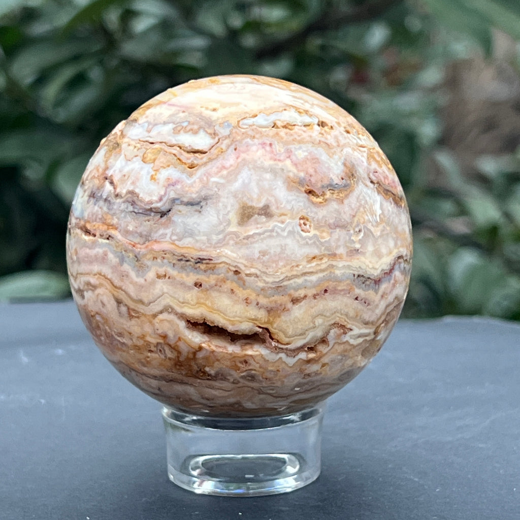 Sfera agat Crazy Lace model 2, pietre semipretioase - druzy.ro 10 