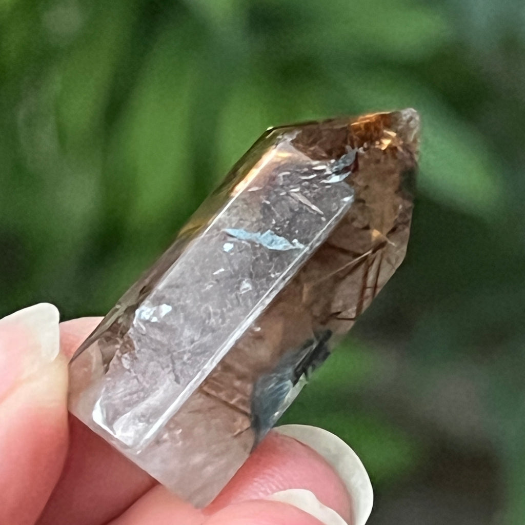 Obelisc cuart rutilat auriu | Model 12, pietre semipretioase - druzy.ro 2 