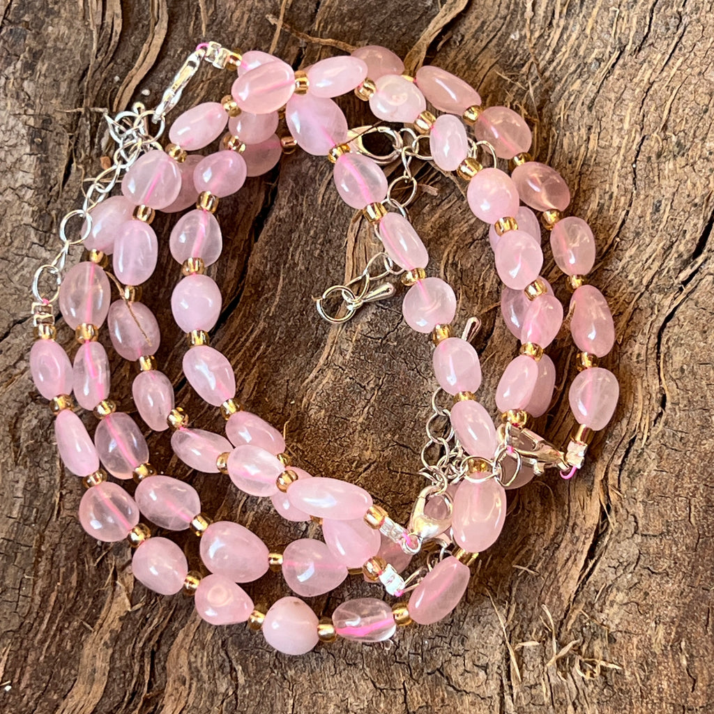 Bratara cuart roz Joy Tumble, pietre semipretioase - druzy.ro 2 