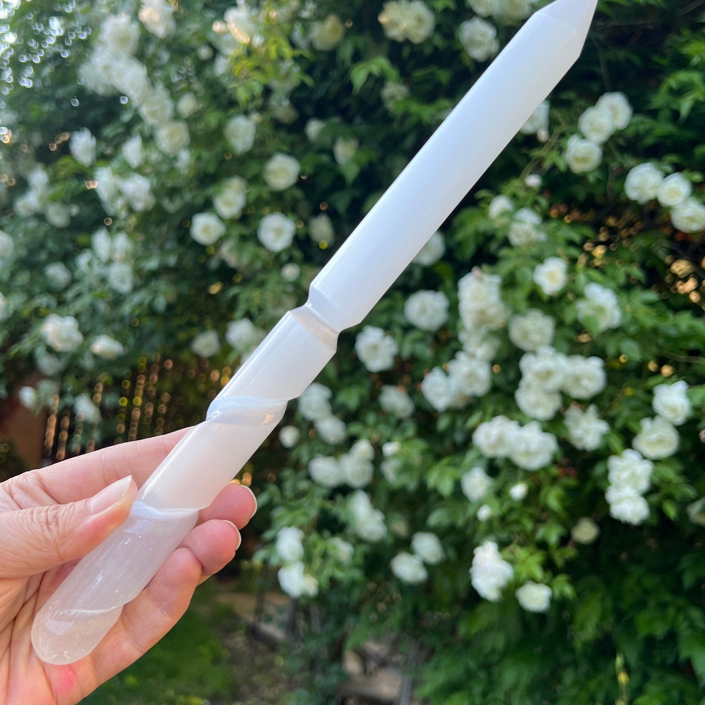 Bagheta selenit rod 30 cm, pietre semipretioase - druzy.ro 4 