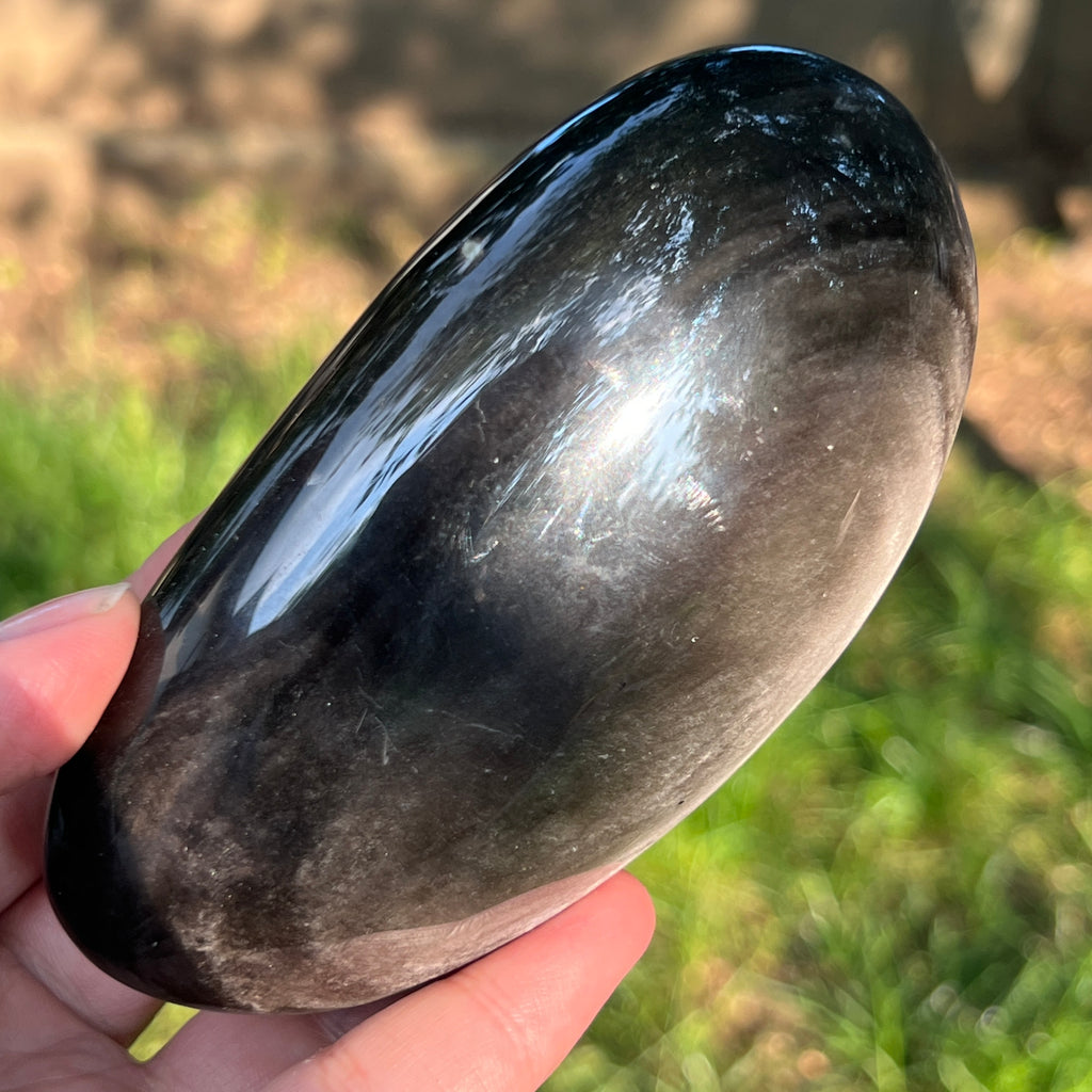 Obsidian argintiu palmstone model 13, pietre semipretioase - druzy.ro 8 