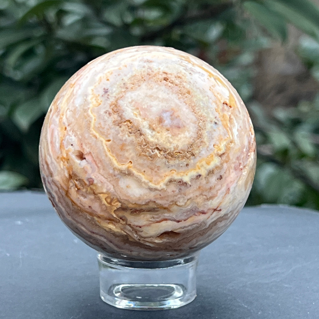 Sfera agat Crazy Lace model 2, pietre semipretioase - druzy.ro 5 
