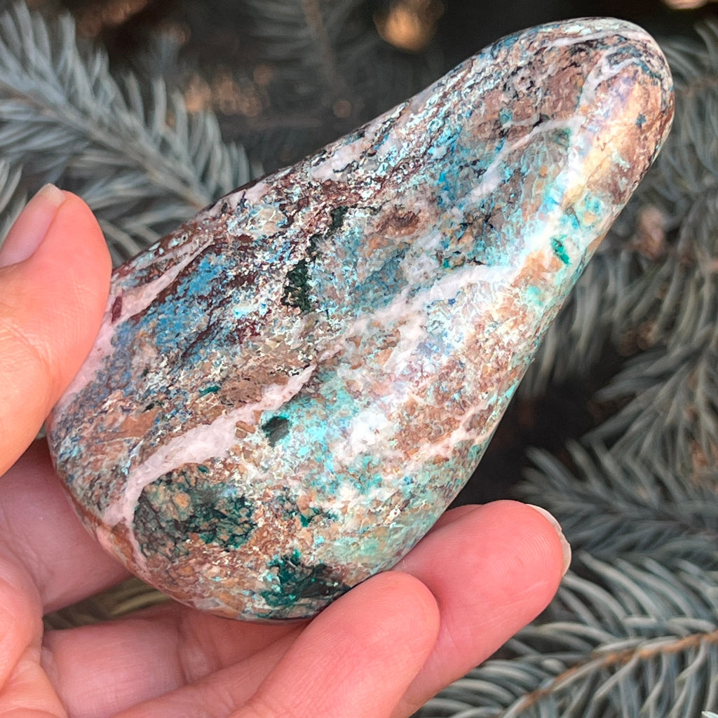 Shattuckite forma libera/palmstone m16, pietre semipretioase - druzy.ro 6 