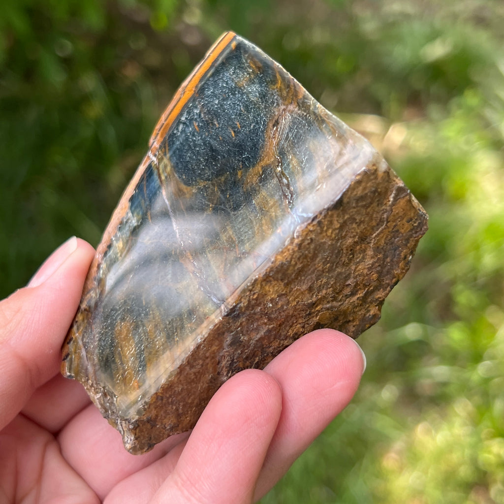 Piatra bruta ochi de tigru albastru (ochi de soim) model 6, pietre semipretioase - druzy.ro 2 