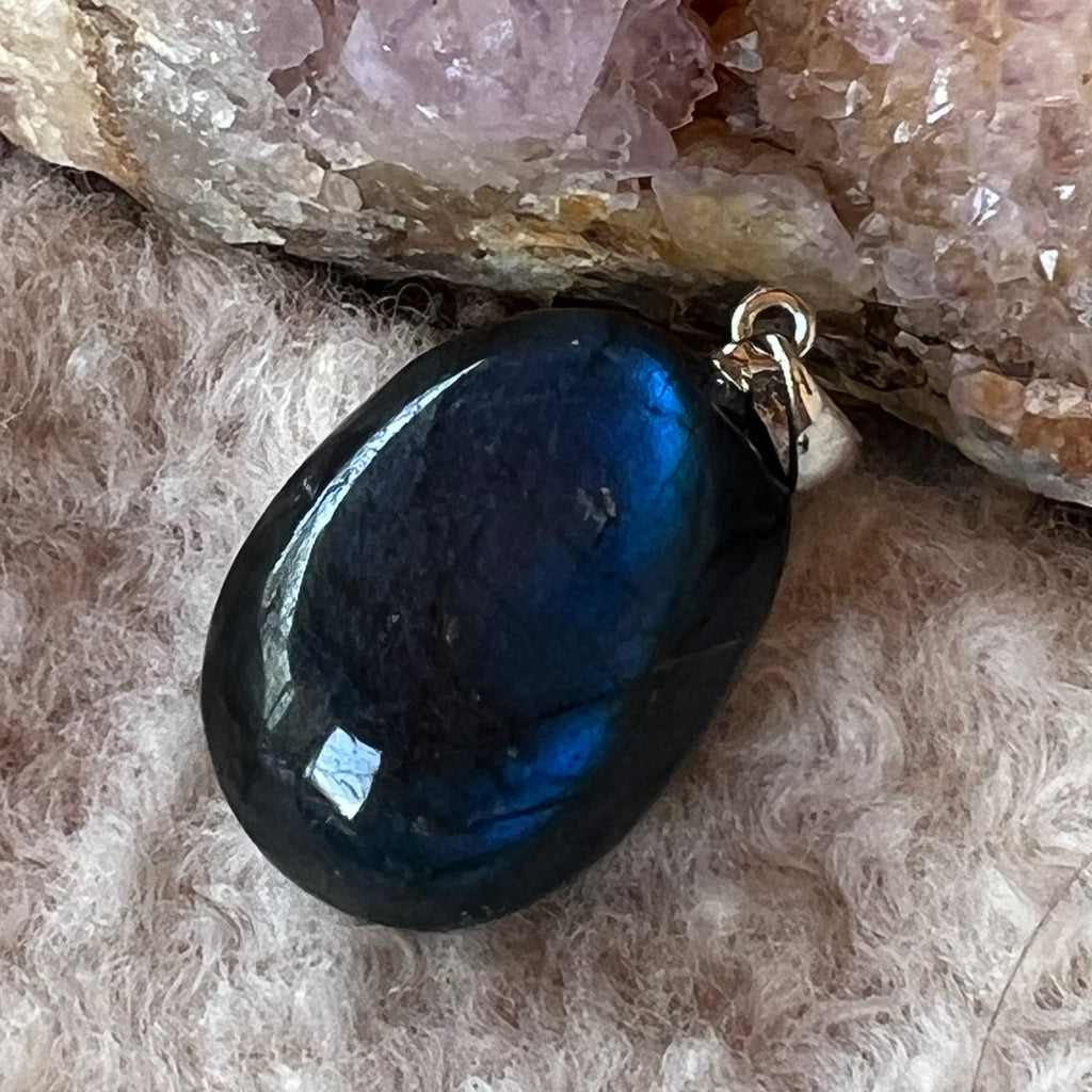 Pandantiv oval labradorit, pietre semipretioase - druzy.ro 2 