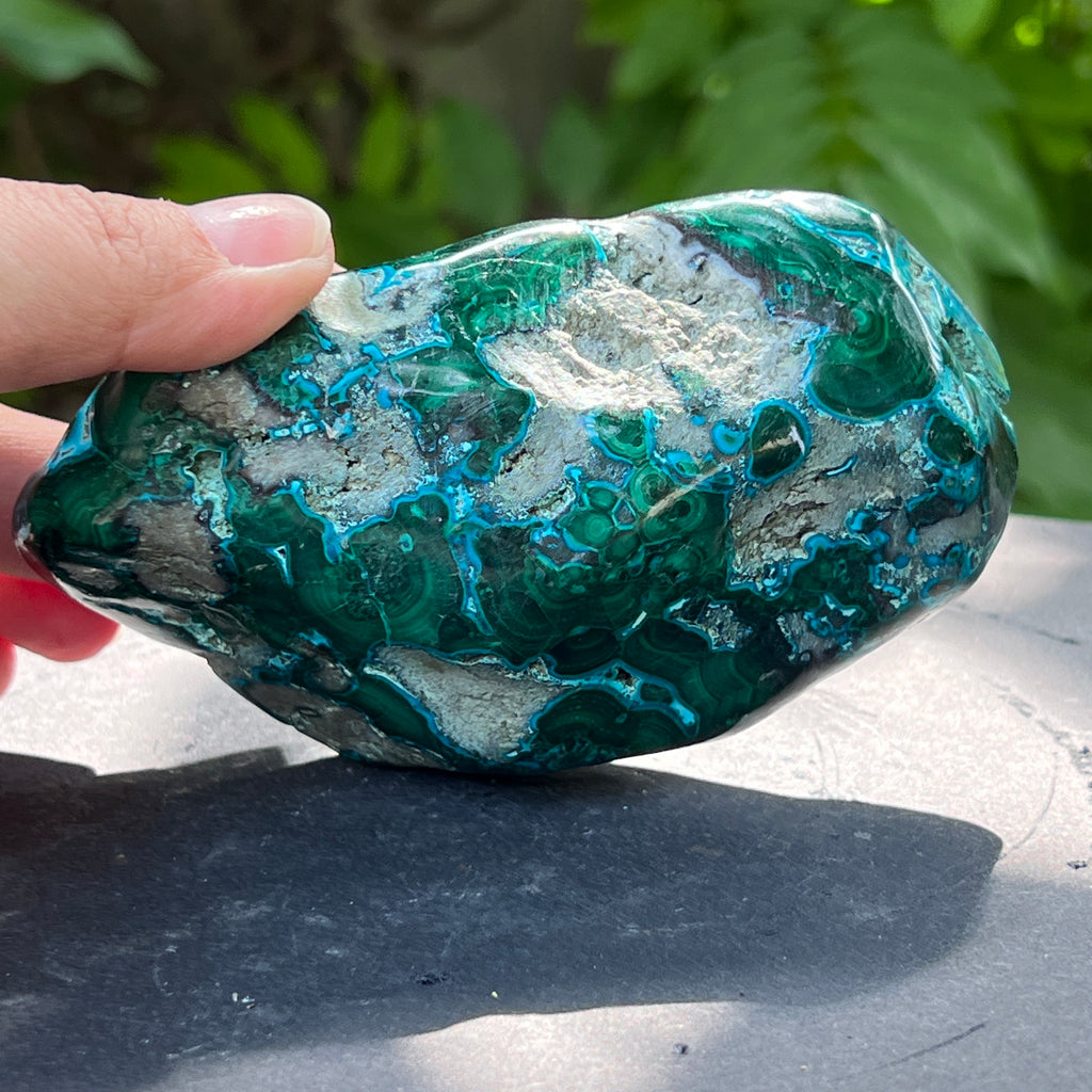 Malacola malachit cu crisocola piatra polisata | Model 3, pietre semipretioase - druzy.ro 3 