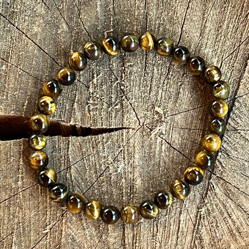 Bratara ochi de tigru galben 6 mm, pietre semipretioase - druzy.ro 1 