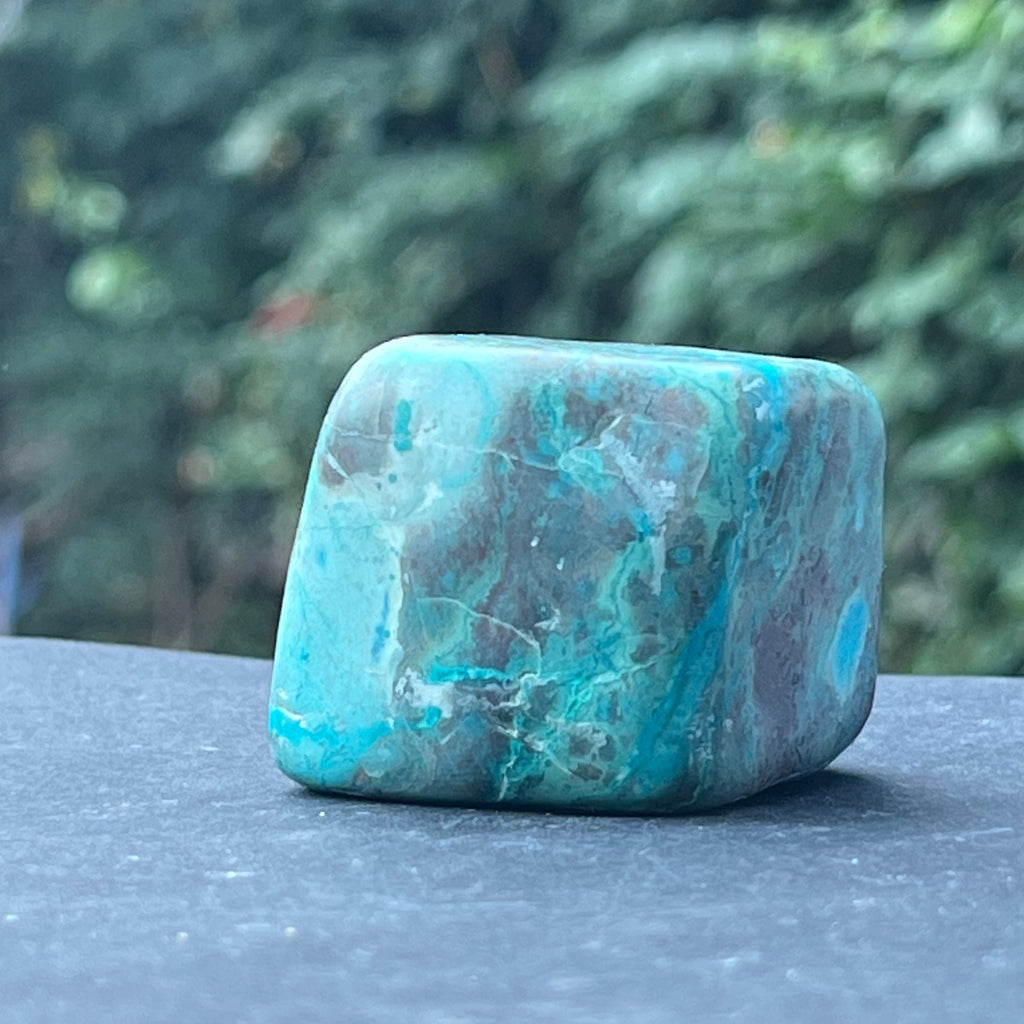 Shattuckite forma libera/palmstone m6, druzy.ro, cristale 5