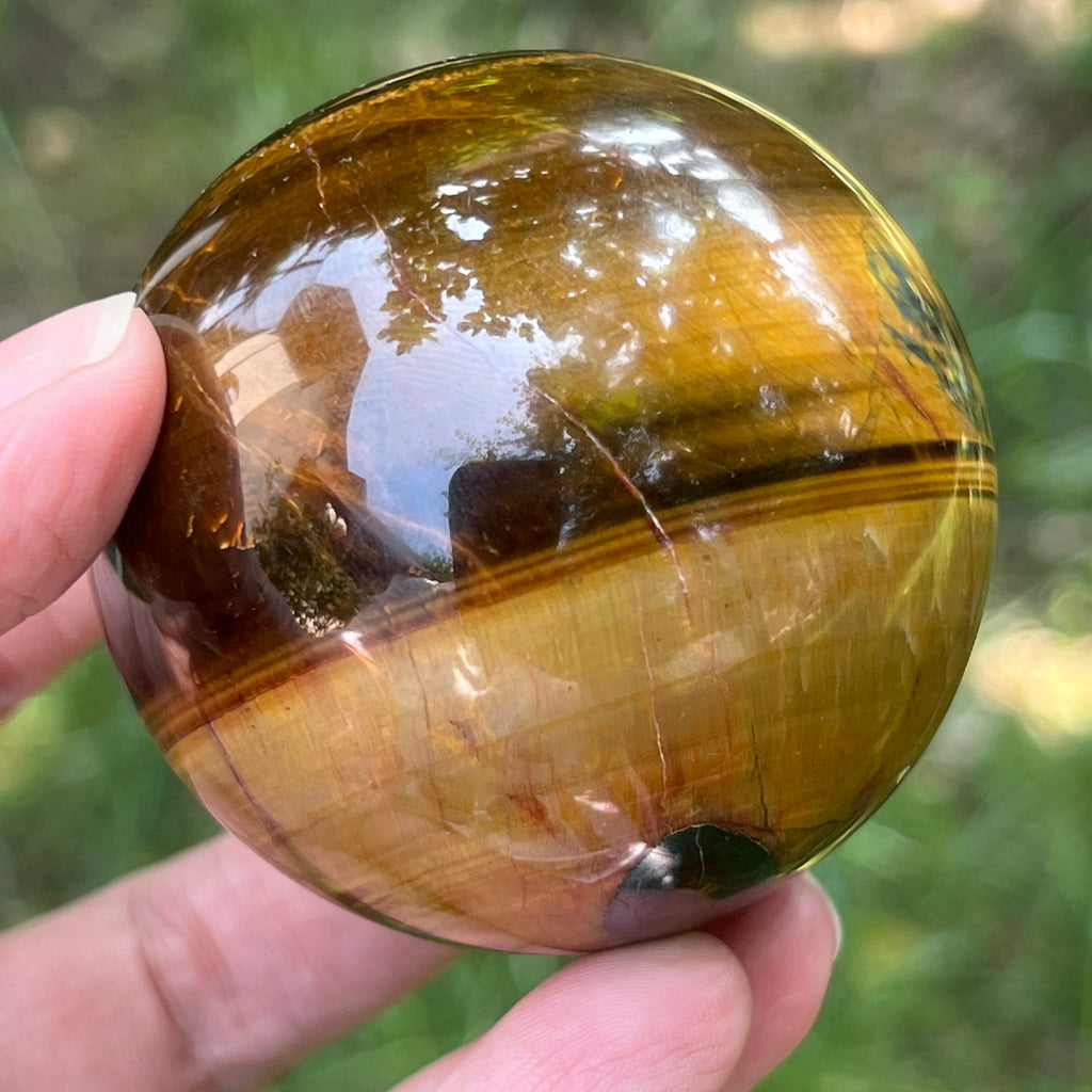 Ochi de tigru sfera model 3, pietre semipretioase - druzy.ro 9 